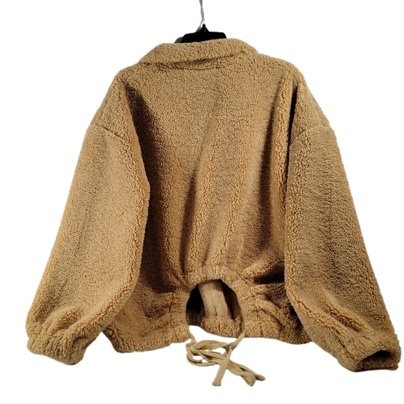 POL 1/4 zip tie back Sherpa jacket size Large Teddy Bear Style - Picture 2 of 7